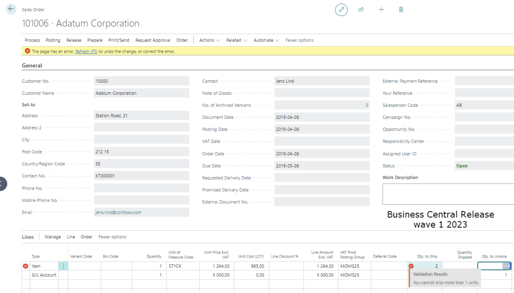 Dynamics 365 Business Central